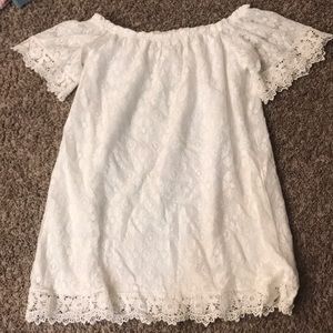 White lace mini dress
